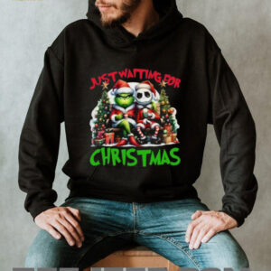 Just Waiting For Christmas Grinch Jack Skellington T shirt