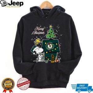Oakland Athletics Merry Christmas With Snoopy Baby T Shirt