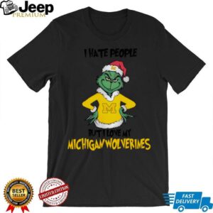 Santa Grinch I Hate People But I Love My Michigan Wolverines Hoodie Sweatshirt
