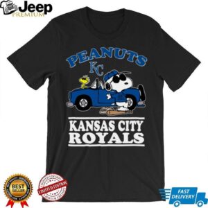 Kansas City Royals Snoopy Peanuts Car Baseball T Shirt