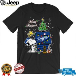 Dodgers Shop Merry Christmas With Snoopy Baby Los Angeles Dodgers T Shirt