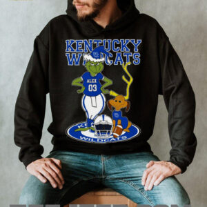 Kentucky Wildcats NCAA Football Grinch and Dog Shirt – Custom Name Fan Tee – Personalized Holiday Gift & Christmas Outfit Idea