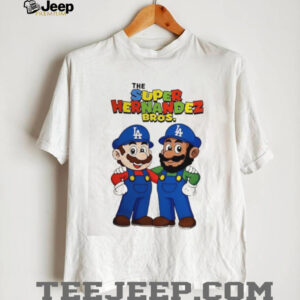 Kike Hernandez and Teoscar Hernandez Dodgers Super Mario Hernandez Bros cartoon shirt