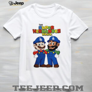 Kike Hernandez and Teoscar Hernandez Dodgers Super Mario Hernandez Bros cartoon shirt