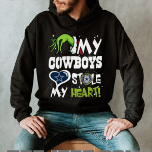 Santa Grinch X My Cowboys Football Stole My Heart Christmas Hoodie