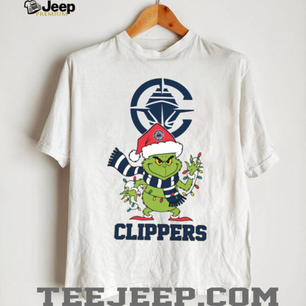 LA Clippers Christmas Grinch Santa Hat Holiday 2025 TShirt