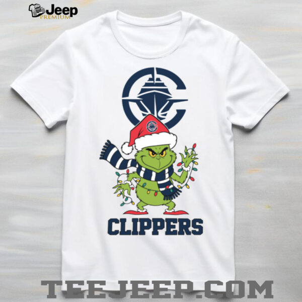 LA Clippers Christmas Grinch Santa Hat Holiday 2025 TShirt