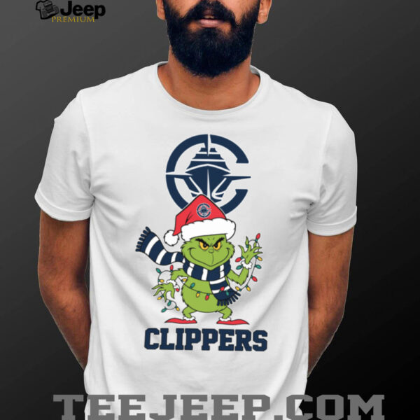 LA Clippers Christmas Grinch Santa Hat Holiday 2025 TShirt