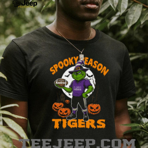 LSU Tigers Spooky Season Tee – Personalized Halloween Shirt – Custom Name NCAA Football Grinch Fan Gear’
