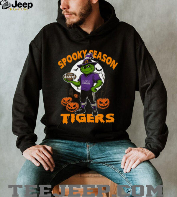 LSU Tigers Spooky Season Tee – Personalized Halloween Shirt – Custom Name NCAA Football Grinch Fan Gear’