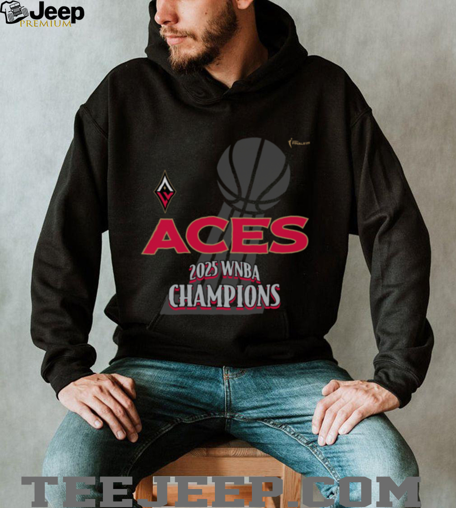 Las Vegas Aces 2025 WNBA Finals Champions Trophy Tee Shirt Las Vegas Aces 2025 WNBA Finals Champions Trophy Tee Shirt
