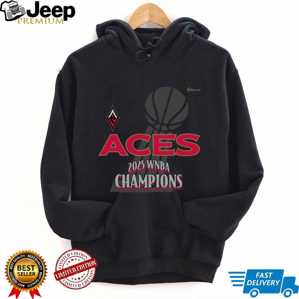 Las Vegas Aces 2025 WNBA Finals Champions Trophy Tee Shirt Las Vegas Aces 2025 WNBA Finals Champions Trophy Tee Shirt
