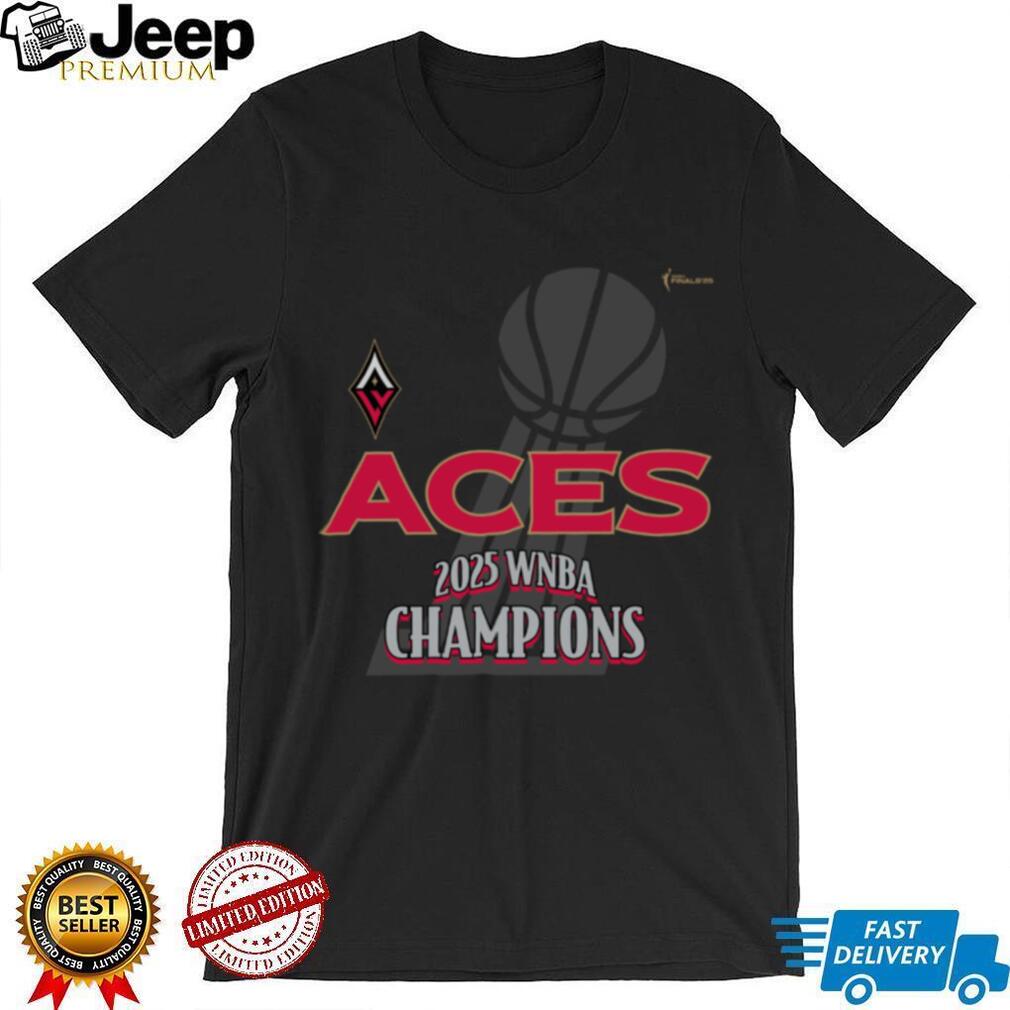 Las Vegas Aces 2025 WNBA Finals Champions Trophy Tee Shirt Las Vegas Aces 2025 WNBA Finals Champions Trophy Tee Shirt