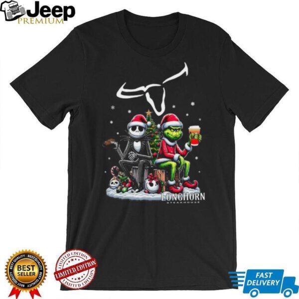 Longhorn Christmas The Grinch And Jack Skellington Unwilling Friends Logo T Shirt