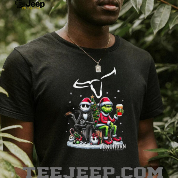 Longhorn Christmas The Grinch And Jack Skellington Unwilling Friends Logo T Shirt