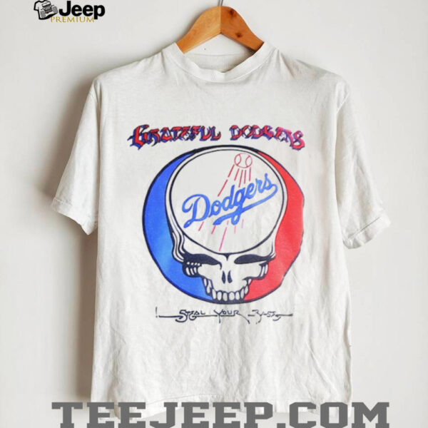 Los Angeles Dodgers Grateful Dead skull Greateful Dodgers steal your base shirt