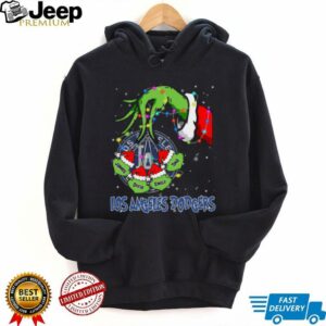 Los Angeles Dodgers Grinch Christmas Lights T Shirt – Personalized MLB Fan Tee with Custom Baseball Gift
