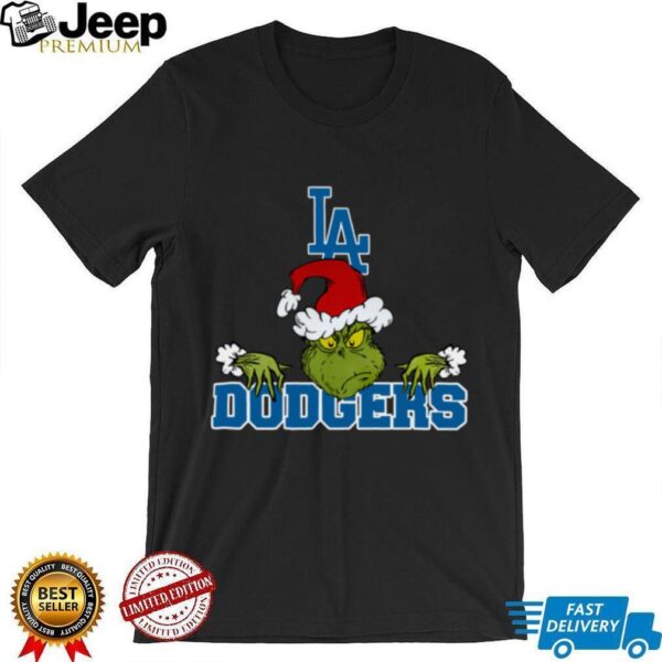 Los Angeles Dodgers Logo Baseball Grinch Christmas T Shirt