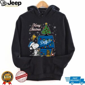 Los Angeles Dodgers Merry Christmas Snoopy Baby T Shirt Holiday Baseball Tee