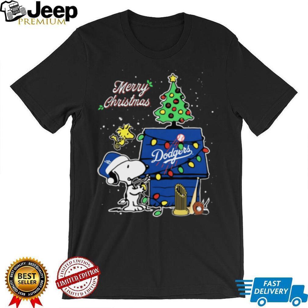 Los Angeles Dodgers Merry Christmas With Snoopy Baby Champions Shirt