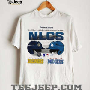 Los Angeles Dodgers vs Milwaukee Brewers MLB 2025 National League Championship Series helmet shirt