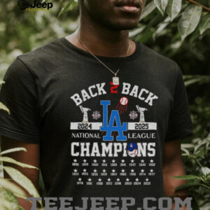 Los Angles Dodgers Back 2 back national league champions 2024 2025 shirt