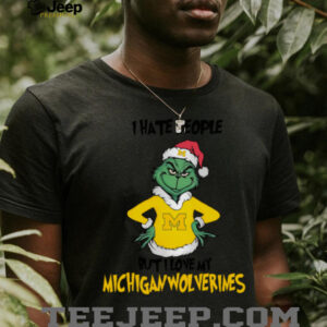 Santa Grinch I Hate People But I Love My Michigan Wolverines Hoodie Sweatshirt