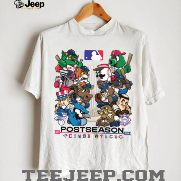 MLB 2025 Postseason Cartoon Mascot Teams October Baseball T Shirt