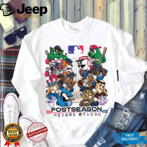 MLB 2025 Postseason Cartoon Mascot Teams October Baseball T Shirt