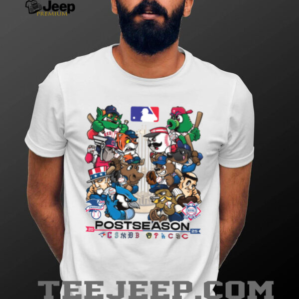 MLB 2025 Postseason Cartoon Mascot Teams October Baseball T Shirt
