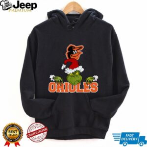 MLB Baltimore Orioles Logo Baseball Grinch Christmas T Shirt