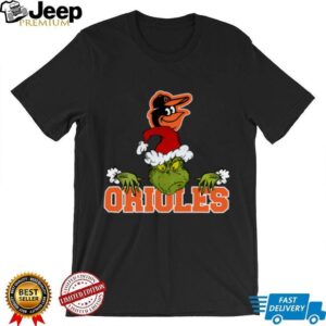 MLB Baltimore Orioles Logo Baseball Grinch Christmas T Shirt