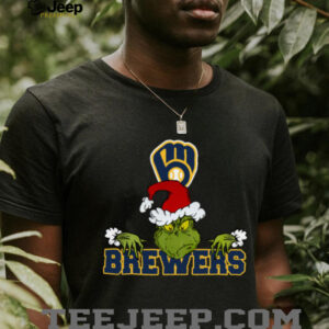 MLB Milwaukee Brewers Logo Baseball Grinch Christmas T Shirt