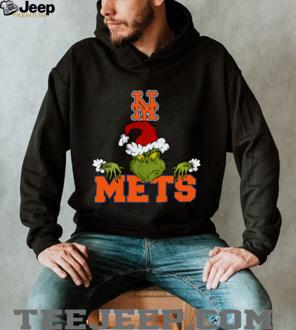 MLB New York Mets Logo Baseball Grinch Christmas T Shirt