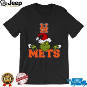 MLB New York Mets Logo Baseball Grinch Christmas T Shirt