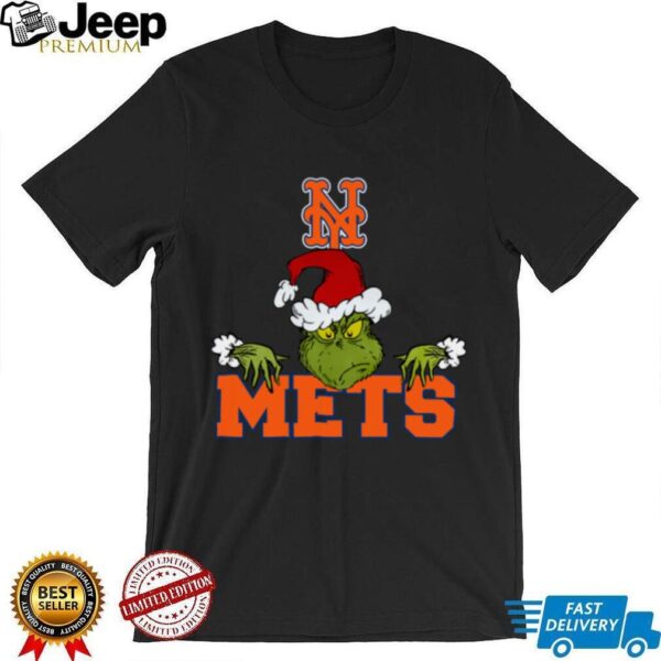 MLB New York Mets Logo Baseball Grinch Christmas T Shirt