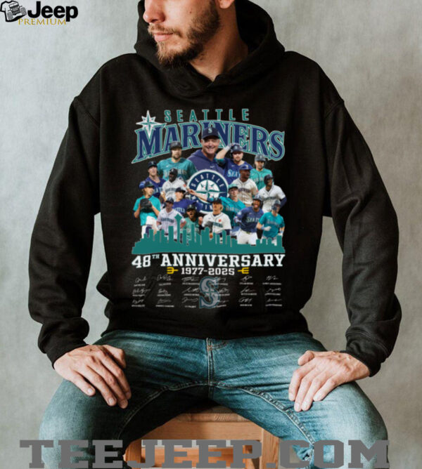 Mariners 48 Years Anniversary 1977–2025 Baseball Team Graphic Shirt