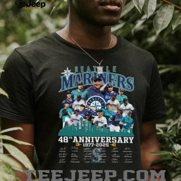 Mariners 48 Years Anniversary 1977–2025 Baseball Team Graphic Shirt