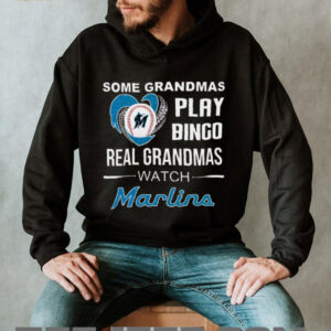 Marlins Grandma Some Play Bingo Real Watch Baseball Shirt