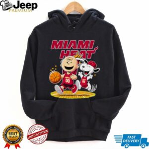 Miami Heat X Charlie Brown And Snoopy Playing Basketball Shirt