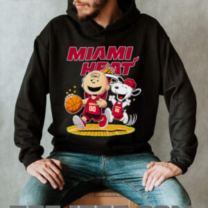 Miami Heat X Charlie Brown And Snoopy Playing Basketball Shirt