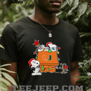 Miami Hurricanes Football Snoopy Christmas Holiday 2025 T Shirt