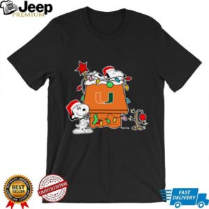 Miami Hurricanes Football Snoopy Christmas Holiday 2025 T Shirt