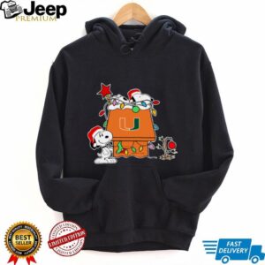 Miami Hurricanes Football Snoopy Christmas Holiday 2025 T Shirt
