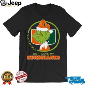 Miami Hurricanes Grinch Christmas T Shirt Hates People But Loves Football