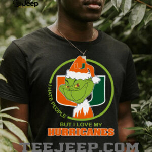 Miami Hurricanes Grinch Christmas T Shirt Hates People But Loves Football