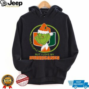 Miami Hurricanes Grinch Christmas T Shirt Hates People But Loves Football