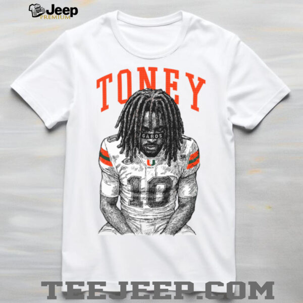 Miami Hurricanes Malachi Toney Gabos 10 Football T Shirt