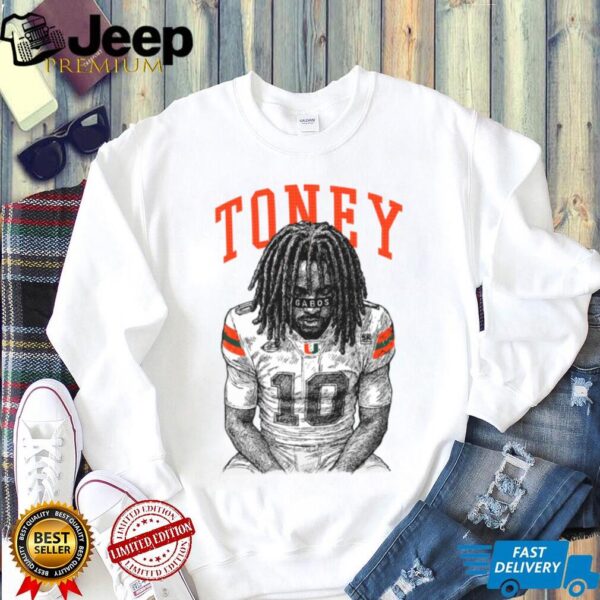 Miami Hurricanes Malachi Toney Gabos 10 Football T Shirt