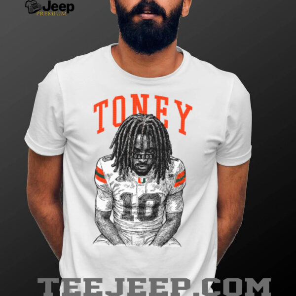 Miami Hurricanes Malachi Toney Gabos 10 Football T Shirt